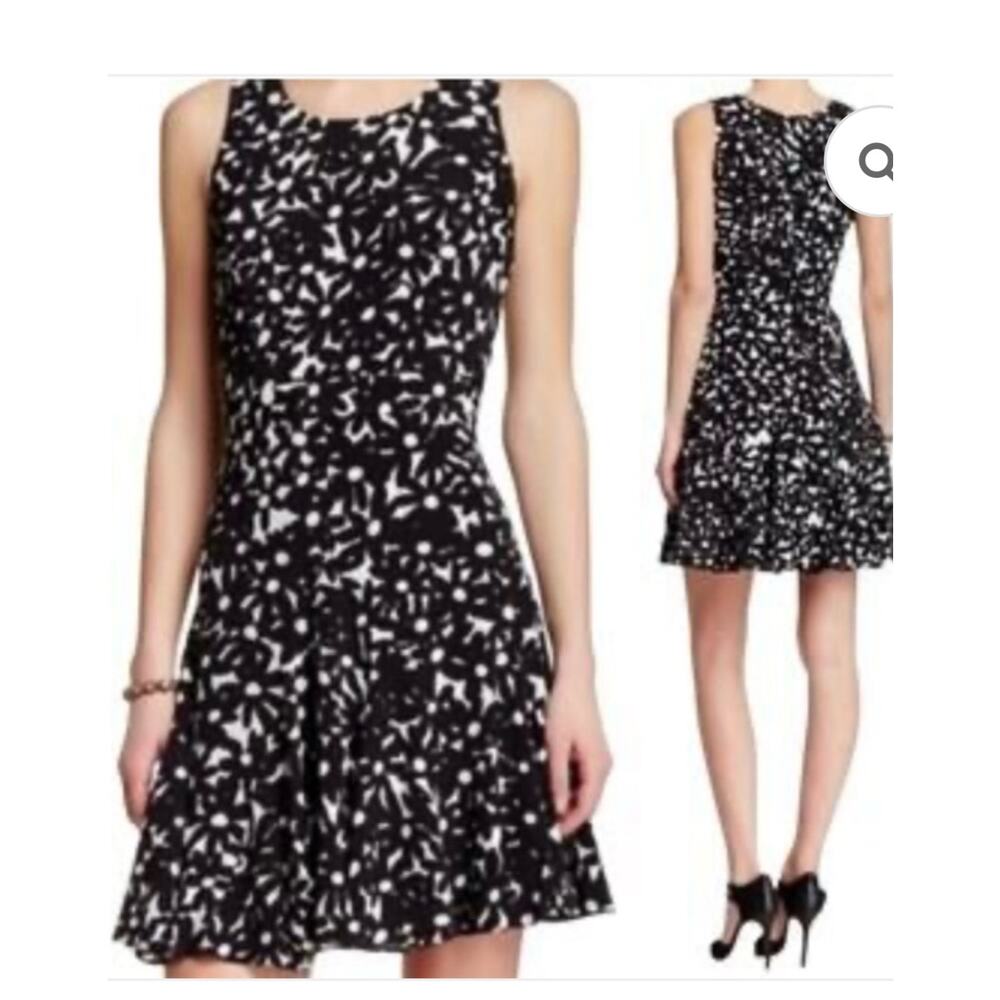 Diane von Furstenberg DVF clara garden daisy black sleeveless mini dress 2